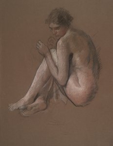Seated Nude Female Figure by Edwin Austin Abbey