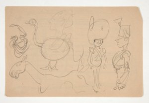 Sheet of Doodles by Edwin Austin Abbey