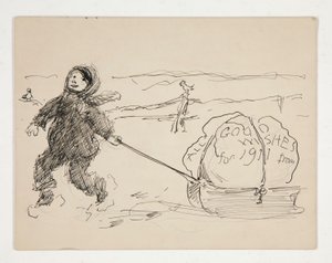 Sketch for a Greeting Card: All Good Wishes for 1911 by Edwin Austin Abbey