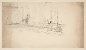 Sketch of a Farmyard, with a Horse by Edwin Austin Abbey