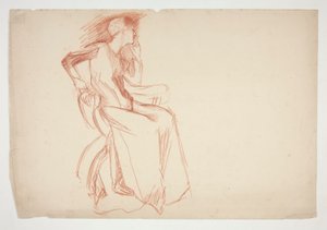 Sketch of a female figure, seated by Edwin Austin Abbey