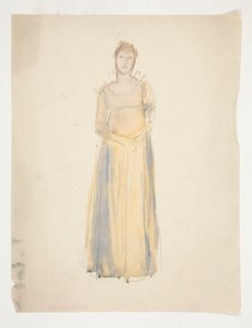 Sketch of a Woman (Dressed in Yellow) - Costume Study for a Play?