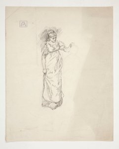 Sketch of a Woman - Unidentified Illustration by Edwin Austin Abbey