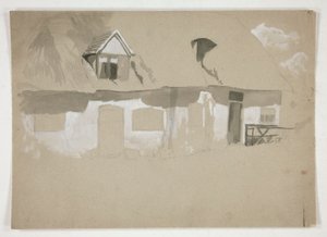Sketch of Exterior of a Cottage by Edwin Austin Abbey