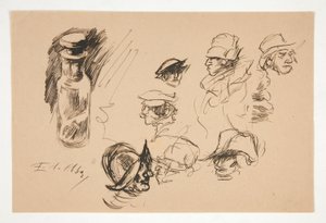 Studies of Bottle and Heads by Edwin Austin Abbey