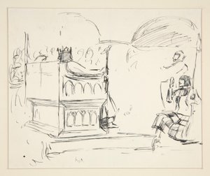 Study for The Quest of the Holy Grail (series of fifteen paintings for the Boston Public Library, completed in 1901) by Edwin Austin Abbey