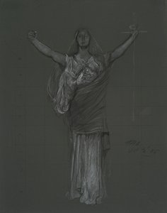 Study for Allegorical Figure of Law, Rondel in the Rotunda of the Pennsylvania State Capitol Building, Harrisburg, 1902-1911
