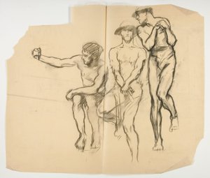 Study for Forge of Vulcan; Three Miners- Steelworkers by Edwin Austin Abbey