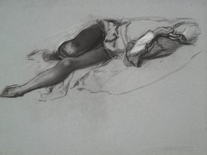 Study for the Reclining Figure of Hamlet, from The Play Scene, Hamlet, Act 3, Scene 2