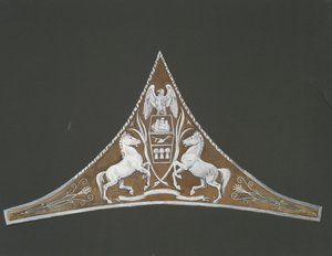 Study for triangular decorative detail, at the Pennsylvania state capitol building, Harrisburg, 1902-1911