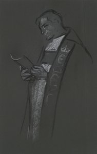 Study of Bishop for Coronation of Edward VII by Edwin Austin Abbey
