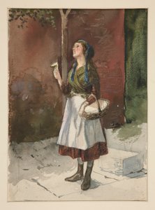 Study of a Young Girl in a Garden by Edwin Austin Abbey