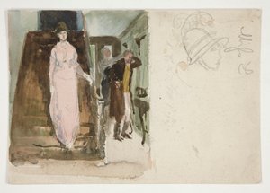 Study of an Interior: Couple Preparing to Leave for the Evening by Edwin Austin Abbey
