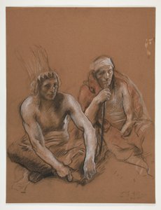 Study of two Indians by Edwin Austin Abbey