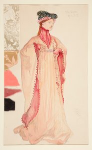 The Queen (in Pink), Costume Sketch for Henry Irving