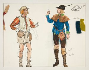 Two Men, costume sketch for Henry Irving