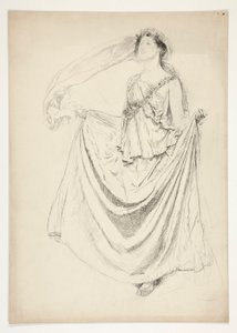 Woman in toga with garlands, sketch for an unidentified Shakespeare play