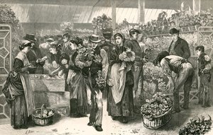 The flower market, Covent Garden, London by Edwin Buckman