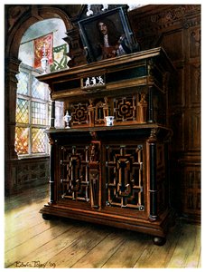 A Cabinet of Oak and Walnut by Edwin Foley