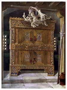 Late Gothic Schrank, 1910 by Edwin Foley
