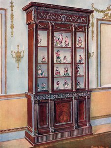 Carved Mahogany China-Cases--Adam Influence