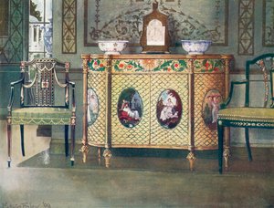 Painted Commode and Chairs