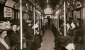 Hudson River subway train, New York, USA by Edwin Levick