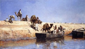An Embarkment of Camels on the Beach at Sale, Morocco