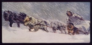 An Esquimaux Sledge Dog Team by Edwin Noble