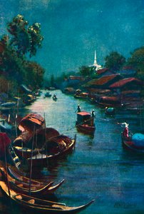 A Typical Canal Scene, Bangkok, 1913