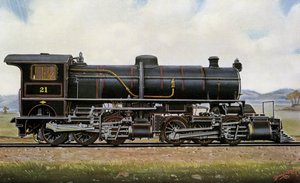 Steam Locomotive No. 21. Among the Mongols: Mallet Compound Service in the Khingan Mountains, Peking - Kalgang Railway by Edwin Thomas Rudd