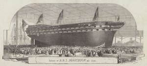 Launch of HMS Agamemnon, 90 Guns