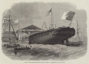 Launch of the Portuguese Screw-Corvette Sagres, at Limehouse