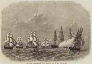 The British Flying Squadron Leaving False Bay, Cape of Good Hope by Edwin Weedon