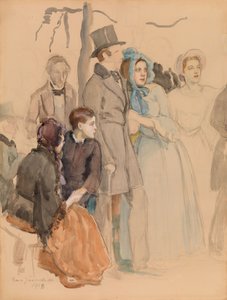 Flora Festival at Kumtähti Field, Study for the Mural at the University of Helsinki by Eero Järnefelt