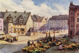 The Rhine: The Market Place, Mainz, Mayence by Effie Jardine