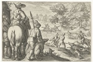 Landscape with Boar Hunt by Egbert Jansz.