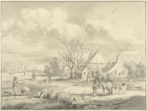 The Porenhuis with the City of Groningen in the Distance by Egbert van Marum