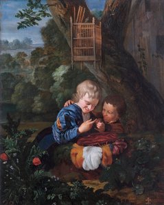Boys with Trapped Bird