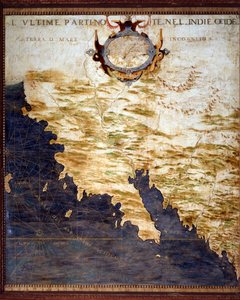 Frontier of the West Indies and Unknown Lands Map Made by Egnazio Danti (1536-1586) Mathematician, Cosmographer and Italian Architect. Around 1567. Florence, Palazzo Vecchio, Sala del Mappamondo