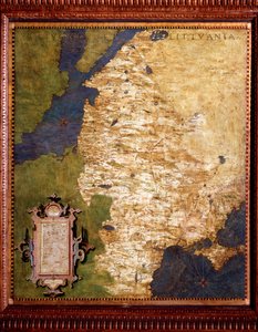 Livonia on the Baltic Sea, and Lithuania Map by Egnazio Danti (1536-1586) Mathematician, Cosmographer and Italian Architect. Around 1567. Florence, Palazzo Vecchio, Sala del Mappamondo