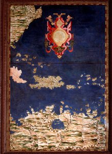 Santo Domingo or Hispaniola Map made by Egnazio Danti (1536-1586) mathematician, cosmographer and Italian architect. Around 1567. Florence, Palazzo Vecchio, Sala del Mappamondo