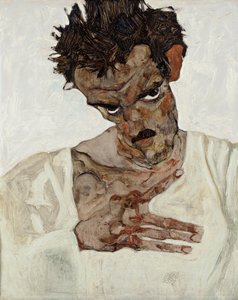 Self-Portrait with Lowered Head by Egon Schiele