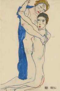 Friend, Pink-Blue. 1913 by Egon Schiele