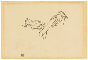 Hand Study, Dr. Viktor Ritter von Bauer by Egon Schiele