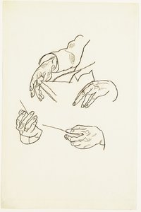 Hands, studies for a portrait of Dr. Hugo Koller by Egon Schiele