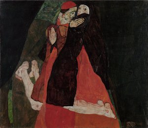 Cardinal and Nun ("Caress") by Egon Schiele