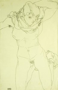 Kneeling Nude from the Front, 1914 by Egon Schiele