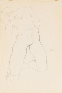 Kneeling Female Nude by Egon Schiele