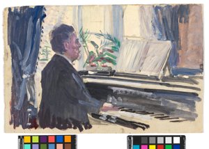 Leopold Czihaczek at the Piano (Sketch)